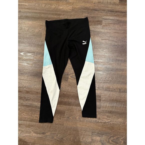 PUMA SE WAY 1 WOMEN’S L BLACK ATHLETIC WORKOUT LEGGINGS 1X - Picture 1 of 6